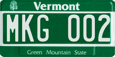 VT license plate MKG002