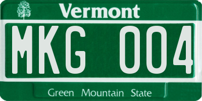 VT license plate MKG004