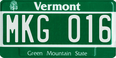 VT license plate MKG016