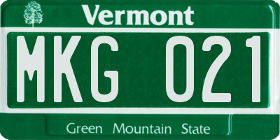 VT license plate MKG021