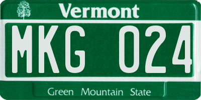 VT license plate MKG024