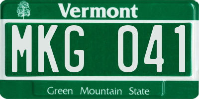VT license plate MKG041