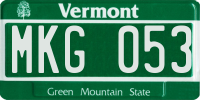 VT license plate MKG053