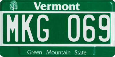 VT license plate MKG069