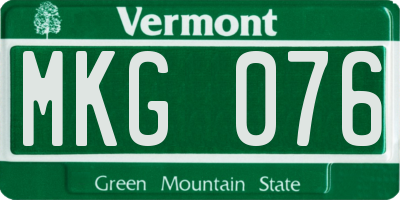 VT license plate MKG076