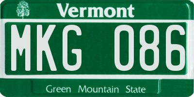 VT license plate MKG086