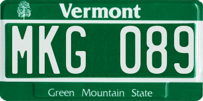 VT license plate MKG089
