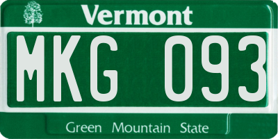 VT license plate MKG093