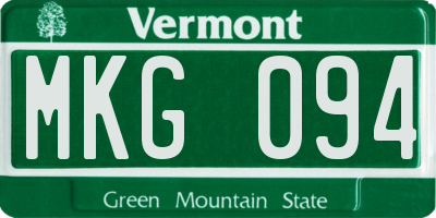 VT license plate MKG094