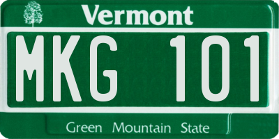 VT license plate MKG101
