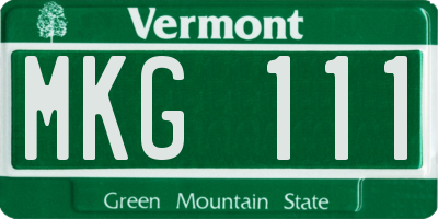 VT license plate MKG111