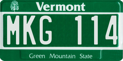 VT license plate MKG114