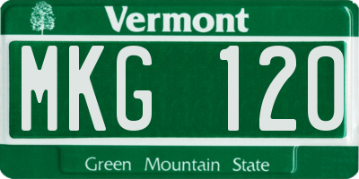 VT license plate MKG120