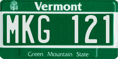 VT license plate MKG121