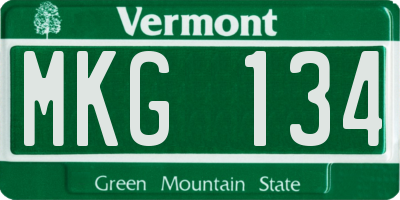 VT license plate MKG134