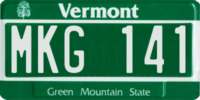 VT license plate MKG141