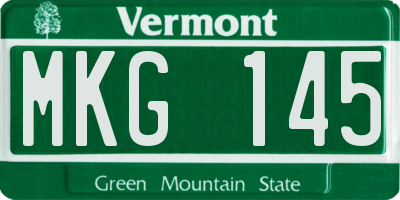 VT license plate MKG145