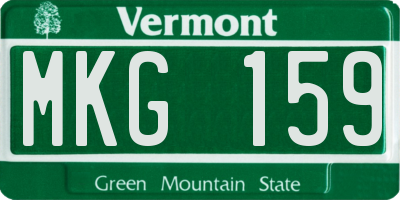 VT license plate MKG159
