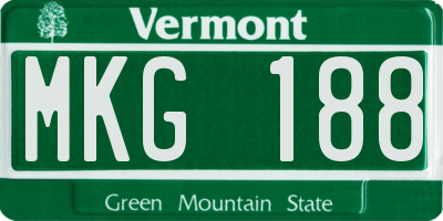 VT license plate MKG188