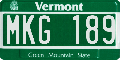 VT license plate MKG189