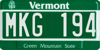 VT license plate MKG194