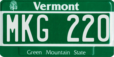 VT license plate MKG220