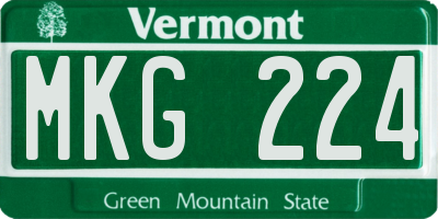 VT license plate MKG224