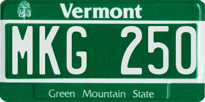 VT license plate MKG250