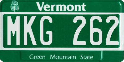 VT license plate MKG262