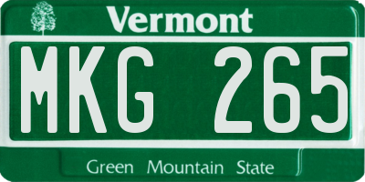 VT license plate MKG265