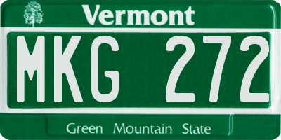 VT license plate MKG272