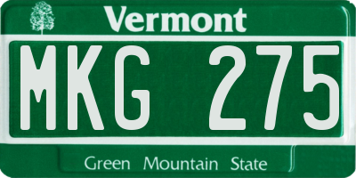 VT license plate MKG275