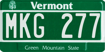 VT license plate MKG277