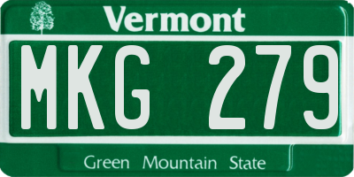 VT license plate MKG279