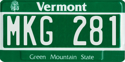VT license plate MKG281