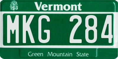 VT license plate MKG284