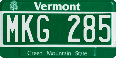VT license plate MKG285