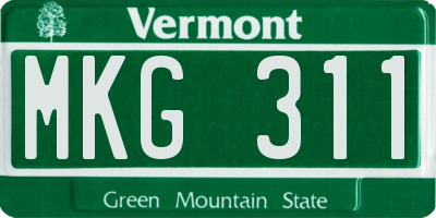VT license plate MKG311