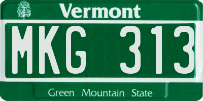 VT license plate MKG313