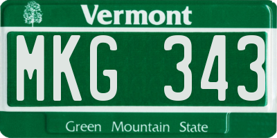 VT license plate MKG343