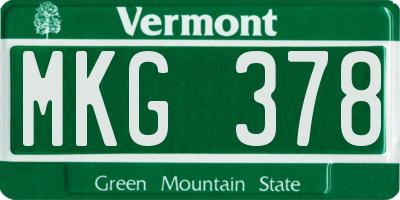 VT license plate MKG378