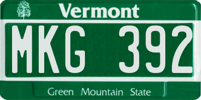 VT license plate MKG392