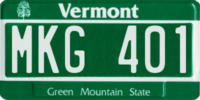 VT license plate MKG401