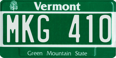 VT license plate MKG410
