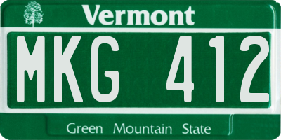 VT license plate MKG412
