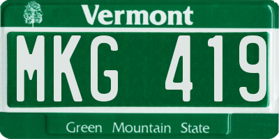 VT license plate MKG419