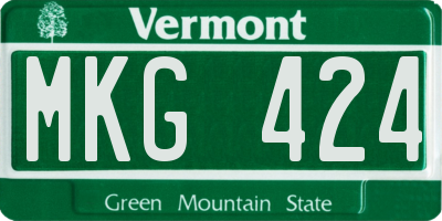 VT license plate MKG424