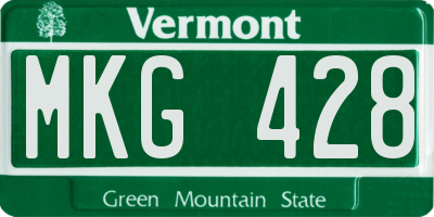 VT license plate MKG428
