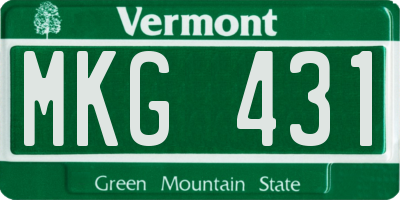 VT license plate MKG431