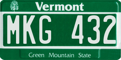 VT license plate MKG432